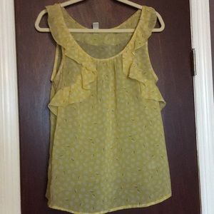 Sheer yellow flowy tank